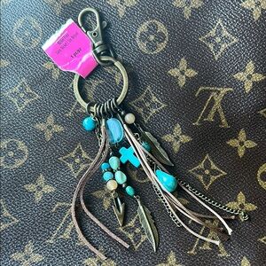 Turquoise and Brown Keychain Accessory